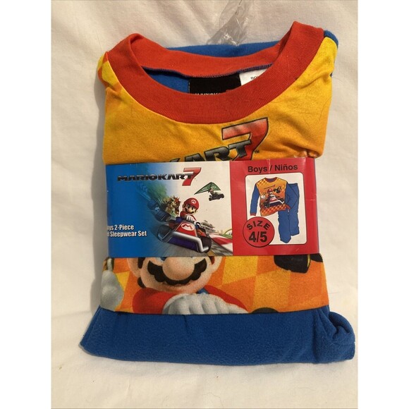 NEW MARIO KART 7 PAJAMAS 2-PIECE PJ'S BOYS SIZE 4/5 NWT - Picture 1 of 3